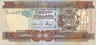 Genuine banknote of the Solomon Islands 20 dollars 2011