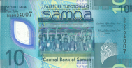 Genuine Samoa (Oceania) 10 tala 2023 banknote polymer