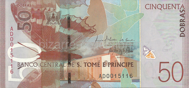 Genuine banknote of Sao Tome and Principe 50 dobras 2016