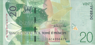 Genuine banknote of Sao Tome and Principe 20 dobras 2016