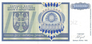 Genuine Serbian Krajina banknote 10,000,000 dinars 1993